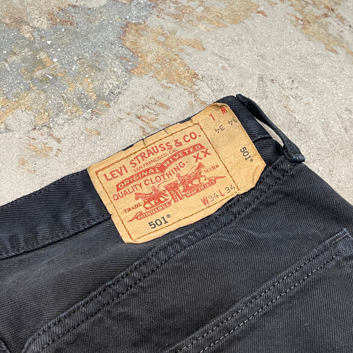 #4770 Used clothing LEVI'S/Levi's/501/Black denim pants/Black denim pants/Made in Türkiye/Size 34 x 34