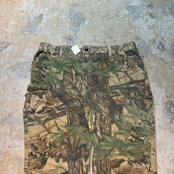美國製造的二手衣服紅發/紅頭/真正的樹木迷彩貨物褲/尺寸XL