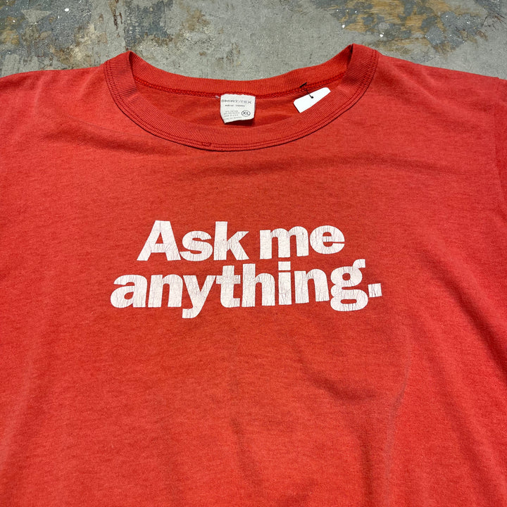 중고 의류 80 ' / 인기있는 메커니즘. /당신이 알아야 할 사람의 선택. / 빈티지 싱글 스티치 레터 인쇄 티셔츠 / 크기 XL