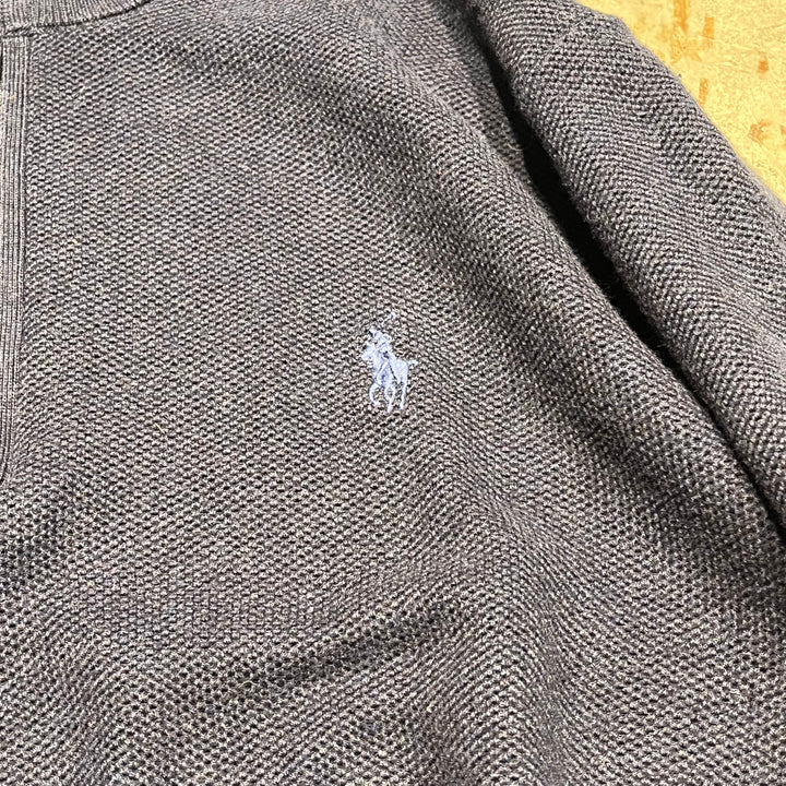 #3895 Ralph Lauren/Cotton Knit Half Zip Swiever Cotton Knit Zip/Size M의 사용 의류 폴로