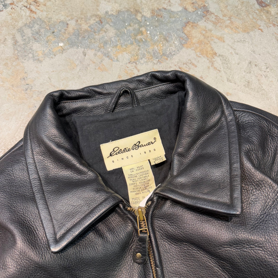 중고 의류 90의 Eddie Bauer/ Zip-Up Leather Jacket/ Size L