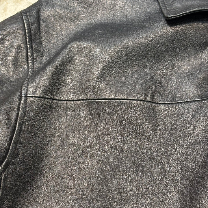 古着 WILSONS LEATHER/ ウィルソンズレザー/ 本革ジップアップレザージャケット/ 牛革/ サイズXL