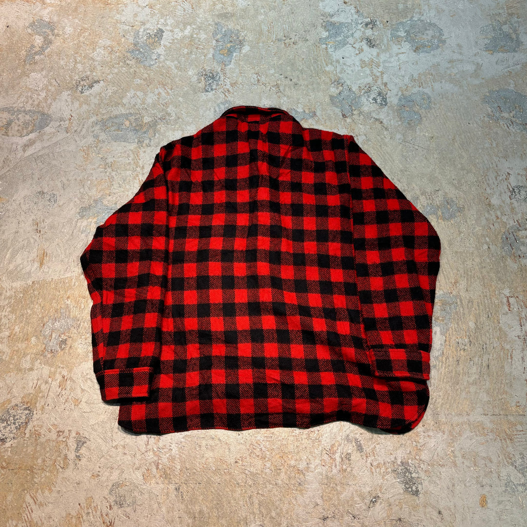 Used clothing 80's~ L.L.Bean/ L.L.Bean/ Wool shirt/Shirt jacket/Checked pattern/Size equivalent to XXL
