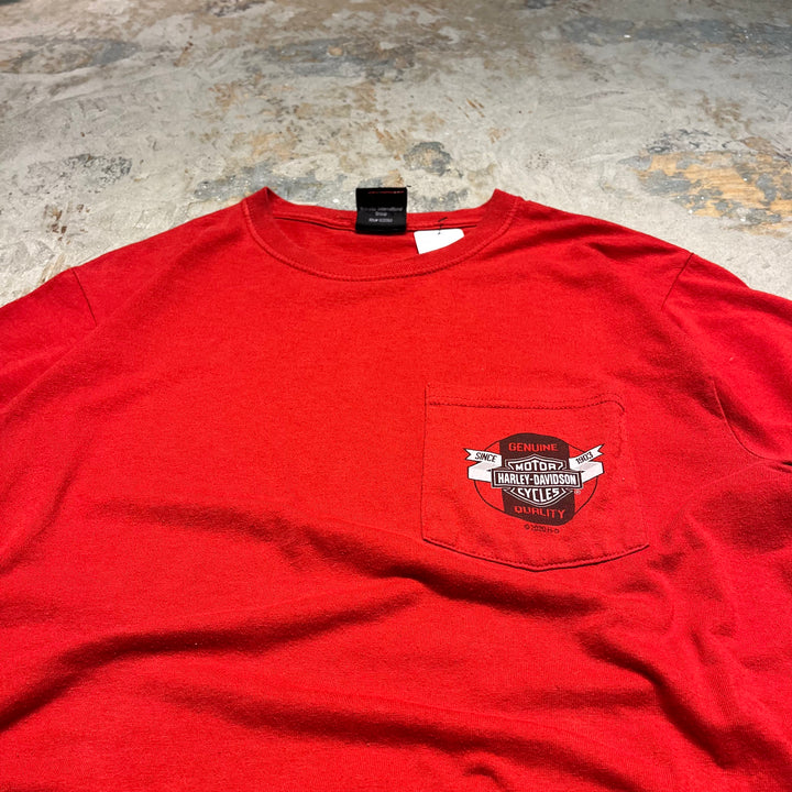 #4664 Used clothing HARLEY-DAVIDSON/Harley-Davidson/Short-sleeved printed T-shirt/Made in USA/Size L