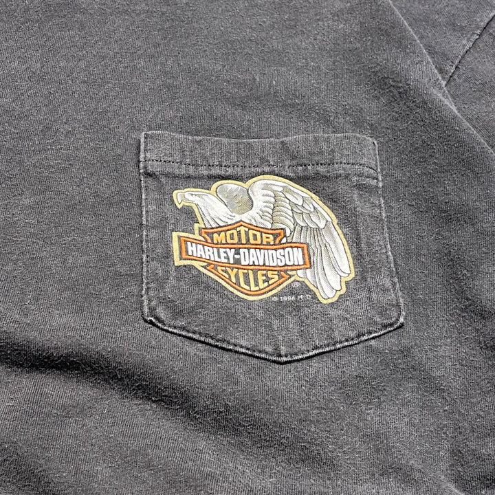 古着 USA製 Harley-Davidson/ハーレー ダビッドソン/エル・パソ/テキサス州/プリントTシャツ サイズL