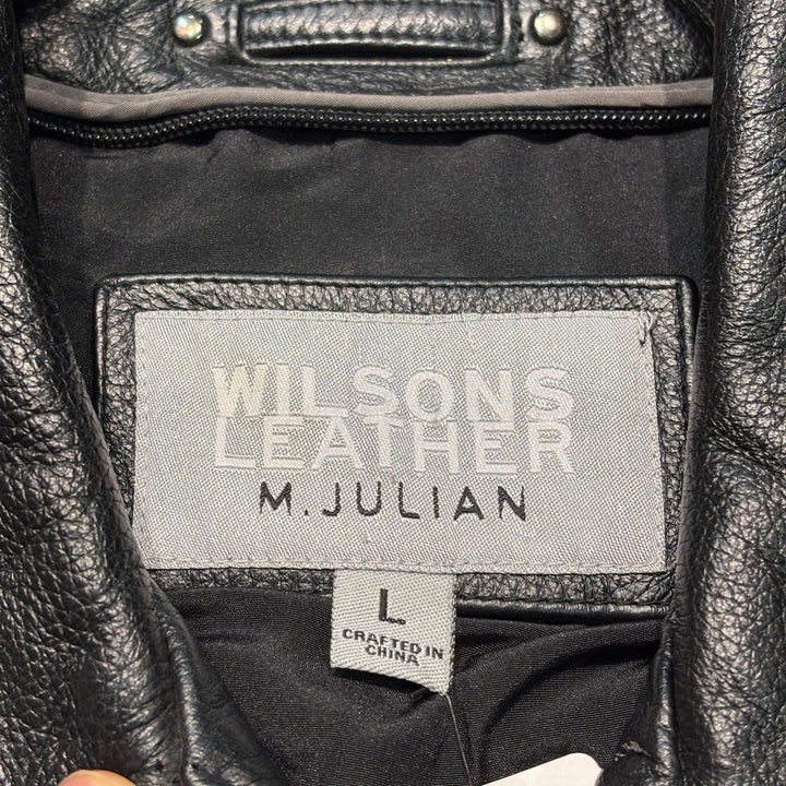 古着 WILSONS LEATHER/ ウィルソンズレザー/ 本革ジップアップレザージャケット/ 牛革/ サイズL