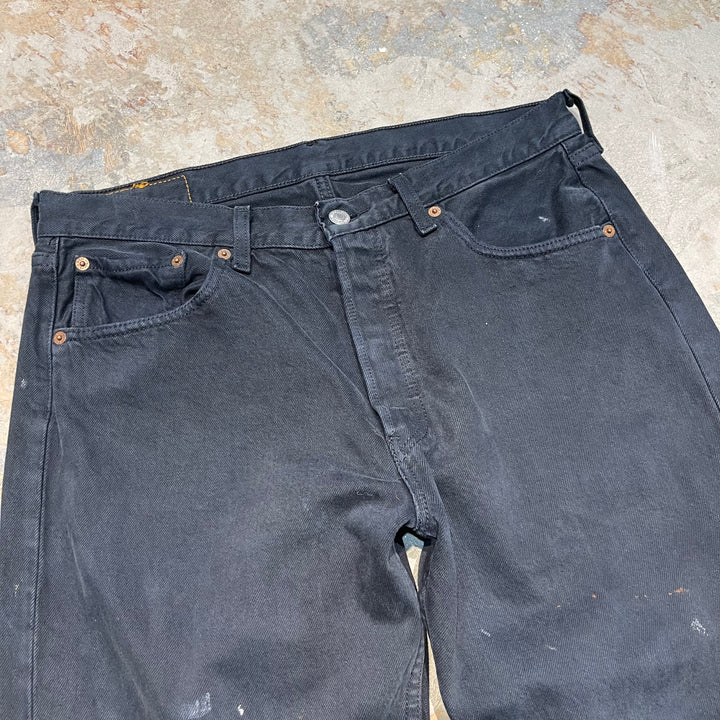 #4771 Used clothing LEVI'S/Levi's/501/Black denim pants/Black denim pants/Made in Pakistan/Dyed/Size 34 x 34