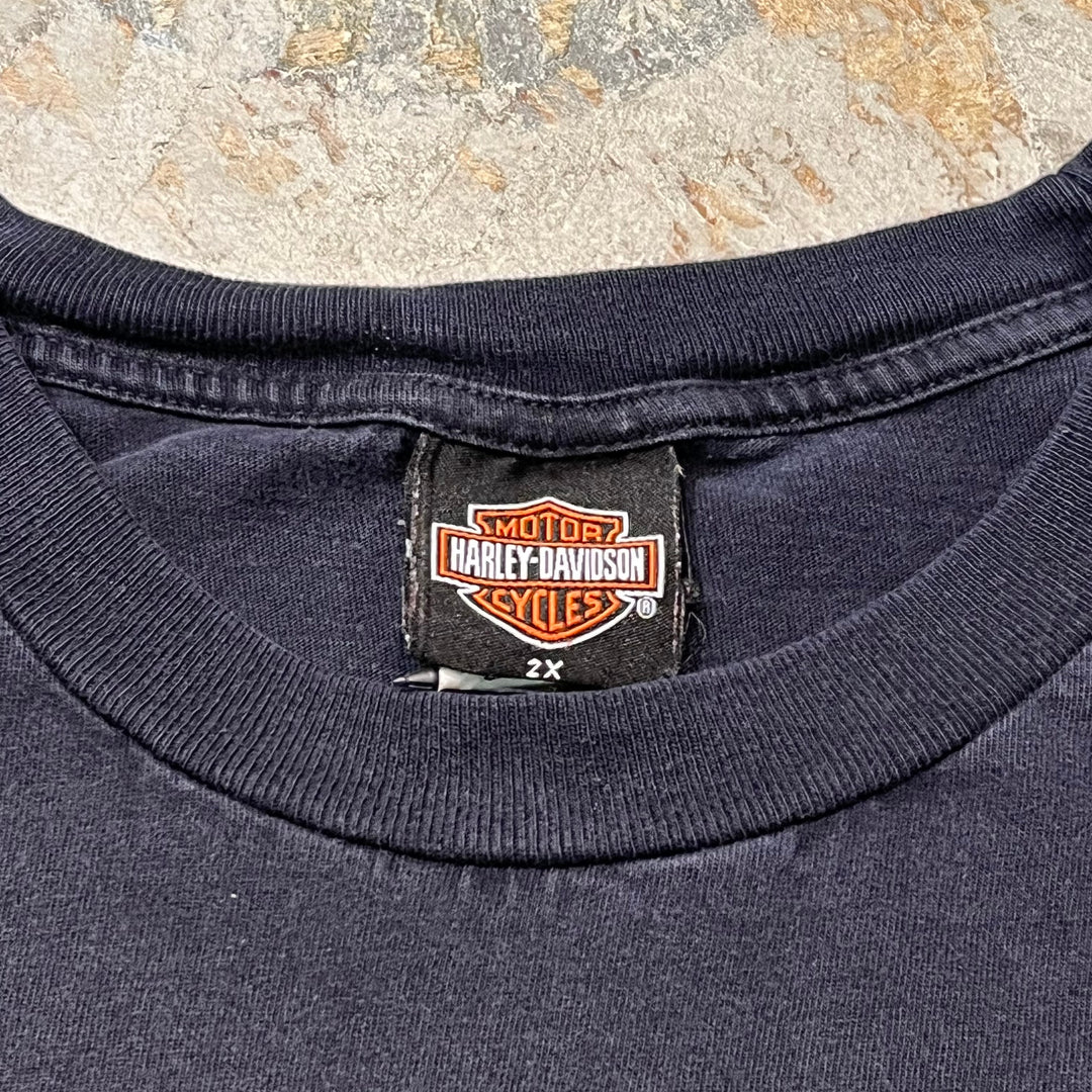 Used clothing Made in USA Harley-Davidson/Harley-Davidson/ Printed long T-shirt/ Size 2XL