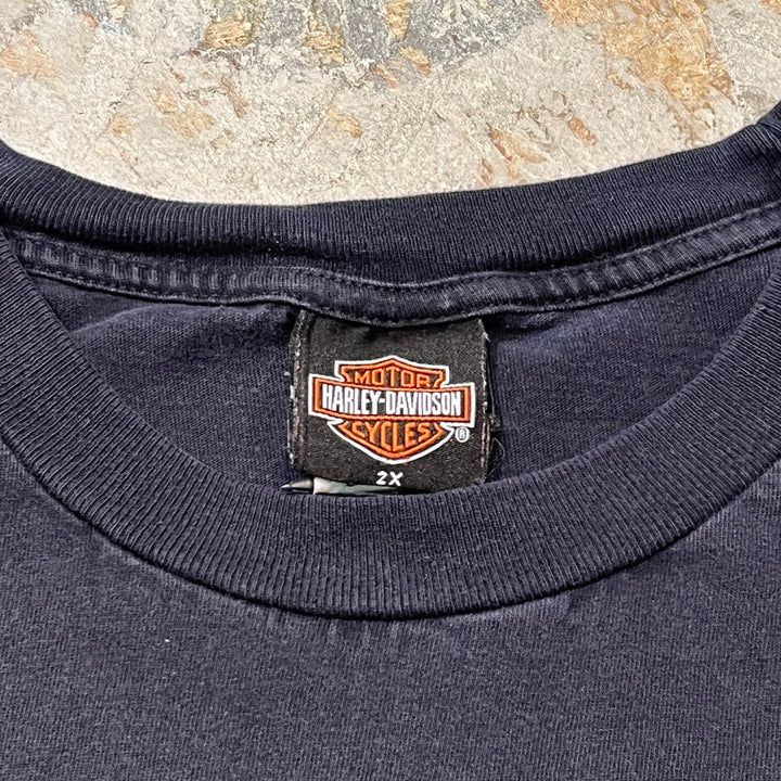 古着 USA製 Harley-Davidson/ハーレーダビッドソン/ プリントロングTシャツ/ サイズ2XL