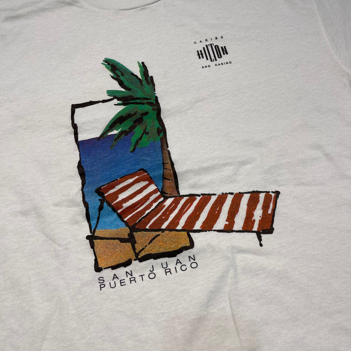 #4825 古着 90's Hanes/ヘインズ/プエルトリコ首都 サンジュアン/USA製/企業系/Tシャツ/ヴィンテージ/シングルステッチ/サイズL