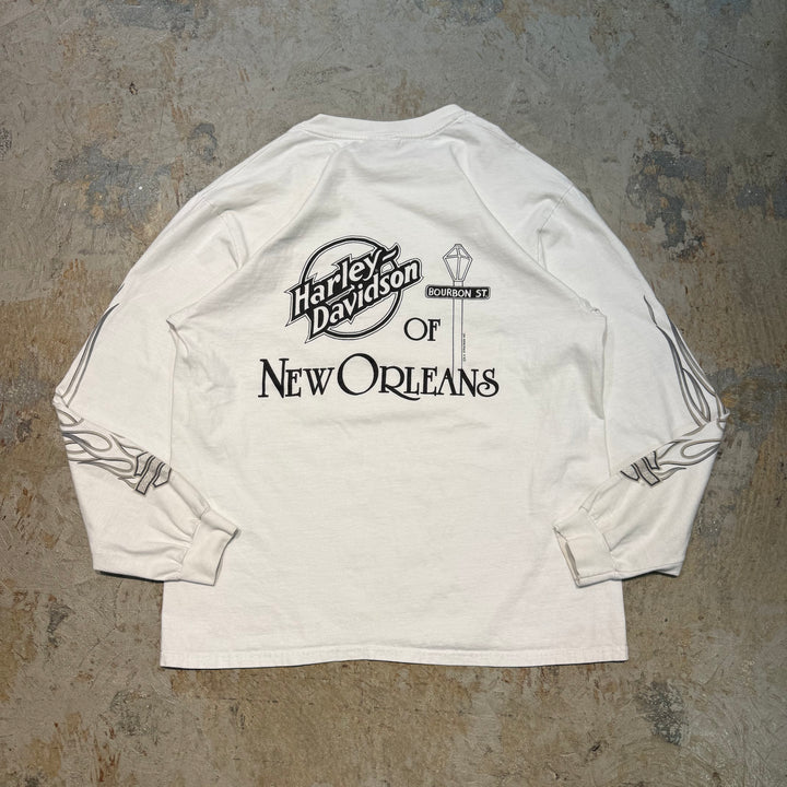 古着 USA製 90's Harley-Davidson/ハーレーダビッドソン/ プリントロングTシャツ/ L
