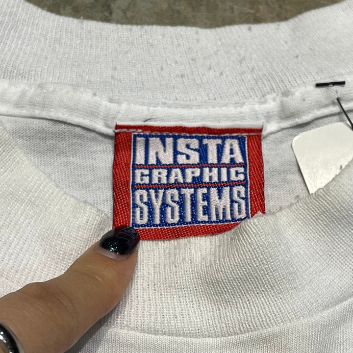 #4719 중고 의류 93의 버드 와이저 / 싱글 스티치 빈티지 티셔츠 / 기업 / 크기와 동등한 L