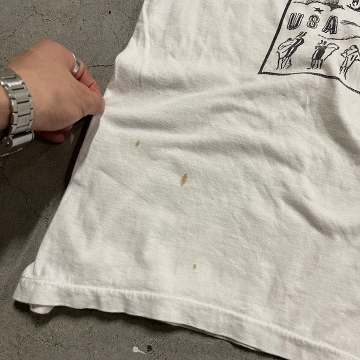 古着 ヨーロッパ/嵐に乗ろう! ドライバーになろう!/ヴィンテージ シングルステッチ プリントTシャツ/サイズL-XL相当