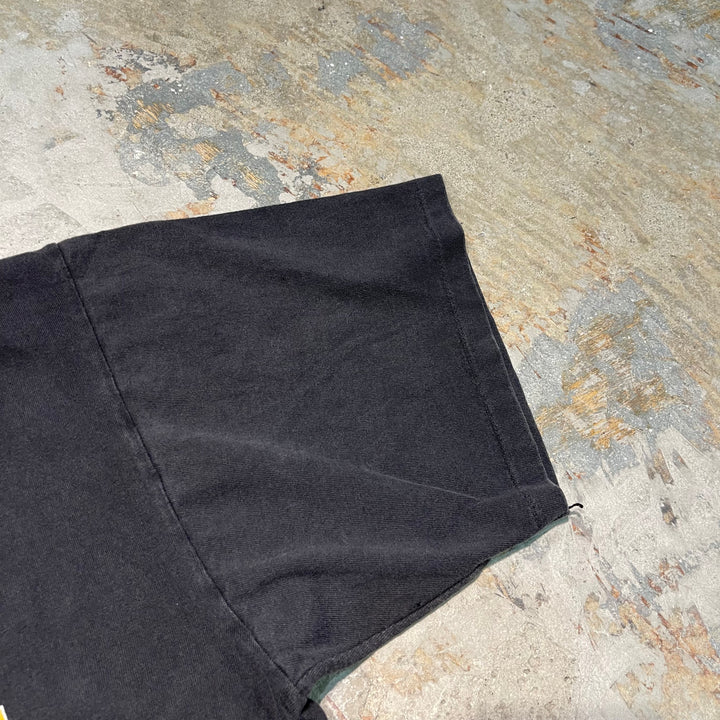 중고 의류 90 년대 USA Making Oneita / National Flag / Burlington Air Express 비행기 / 빈티지 단일 스티치 인쇄 티셔츠 / 크기 XL