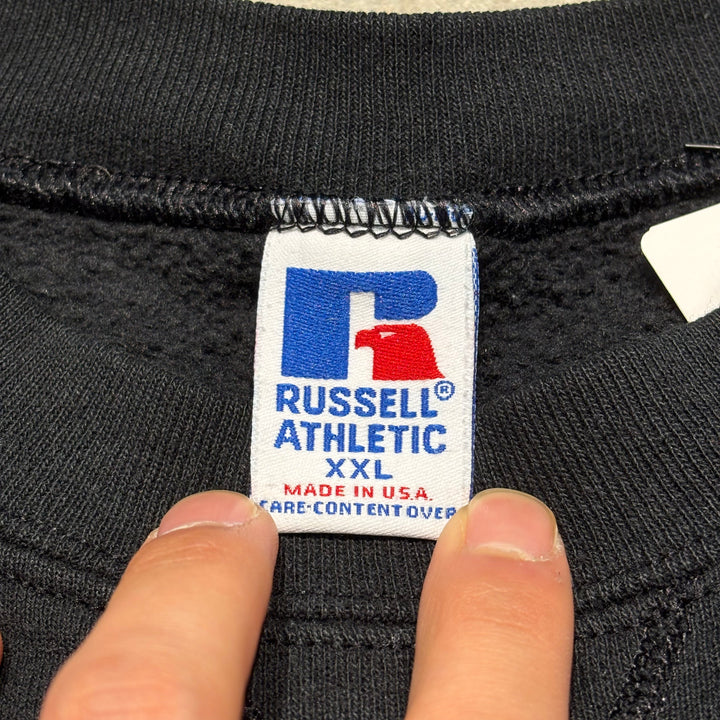 미국 80 년대에서 만든 중고 의류 ~ Russell Athletic/ Russell Athletic/ Blank Crew Neck Weketshirt/ Plain/ Front V Gusset/ Size XXL