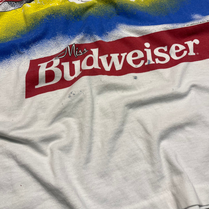 #4719 중고 의류 93의 버드 와이저 / 싱글 스티치 빈티지 티셔츠 / 기업 / 크기와 동등한 L