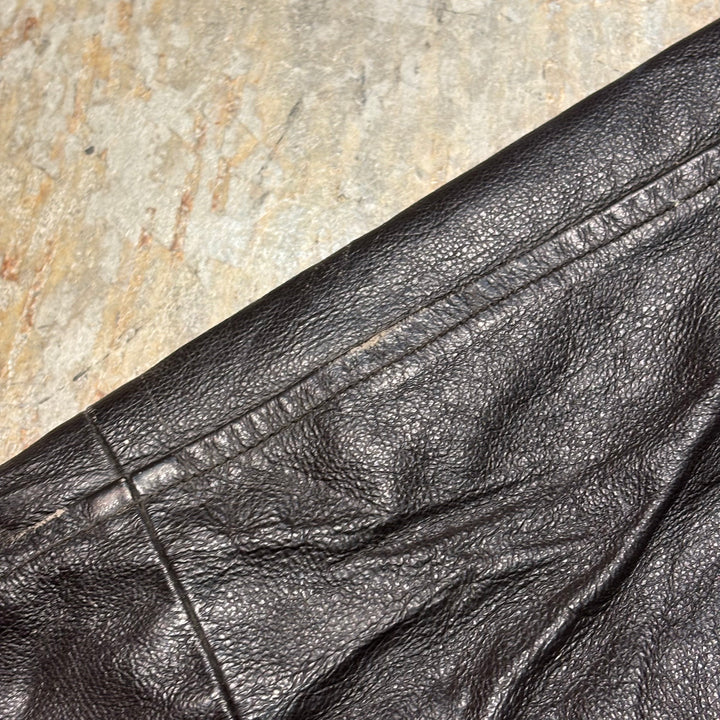 Second-hand clothing ST JOHN'S BAY/ St. John's Bay/ Genuine leather zip-up leather jacket/ Cowhide/ Size L