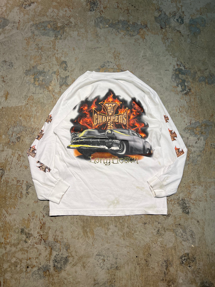 #MA144 古着 ウェスト・コースト・チョッパーズ / LONG BEACH / ロングTシャツ/サイズL