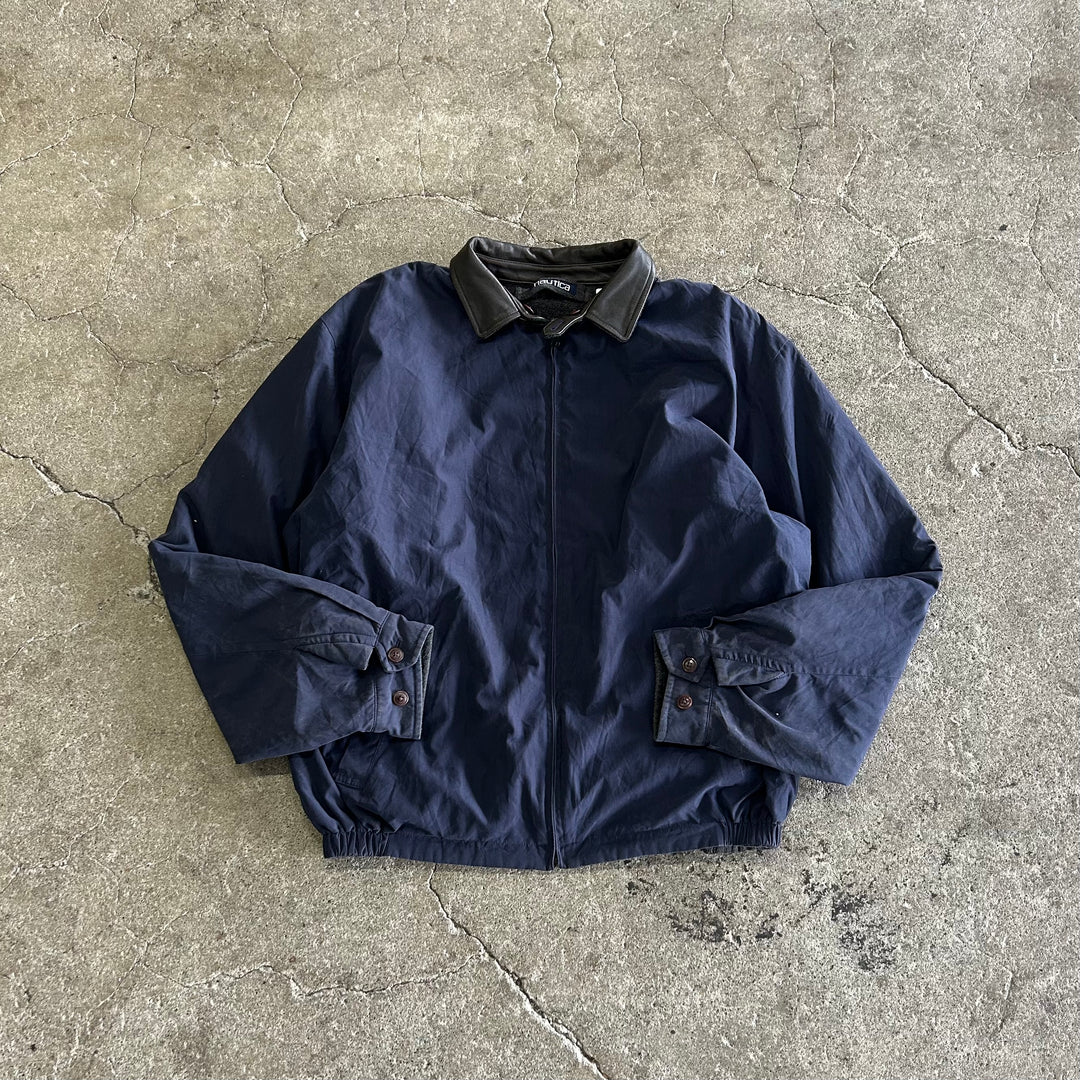 Used clothing 80's~ NAUTICA/Nautica/Reversible jacket/Fleece/Large leather/Size equivalent to XXL
