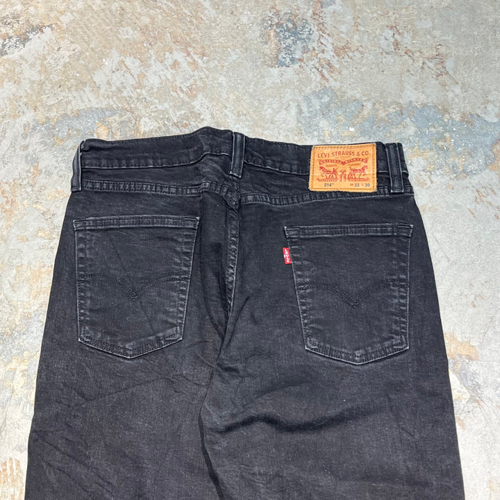 #4181 古着 Levi's/リーバイス/Black Denim Pants/ブラックデニムパンツ/ストレート/514/サイズ33×30