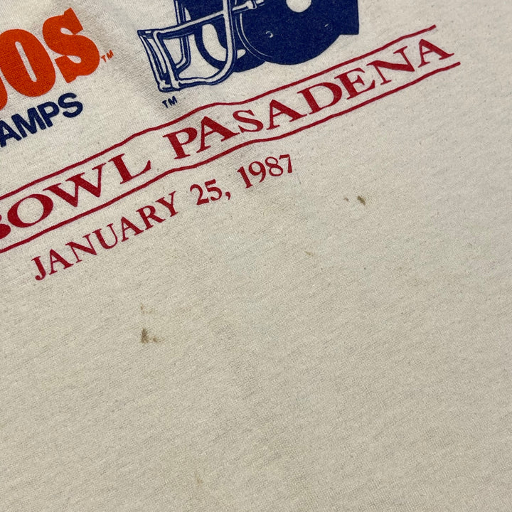 古着 87's NFL / 第21回スーパーボウル / ニューヨーク・ジャイアンツ VS デンバー・ブロンコス / 1987年1月25日開催 / NFLチャンピオンシップ / ヴィンテージ シングルステッチ プリントTシャツ / サイズXL