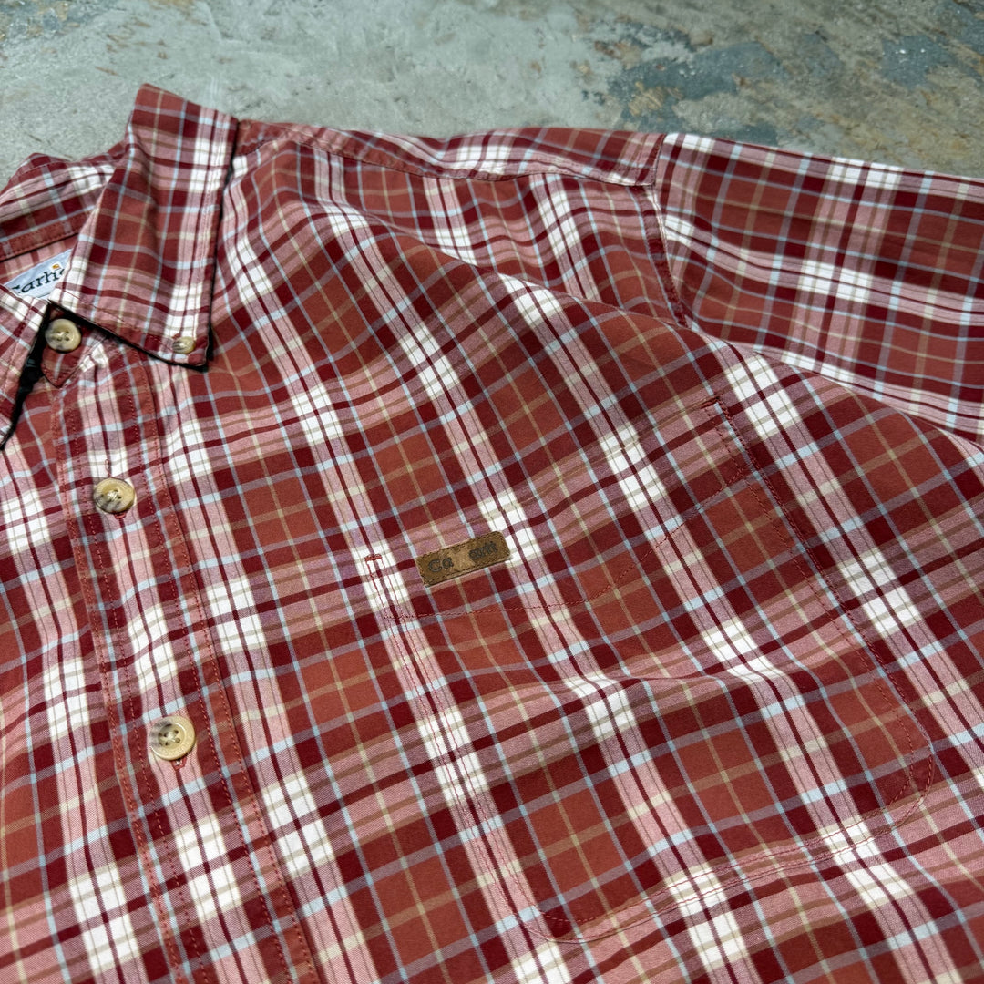 Used clothing carhartt/ Carhartt/ Button-down short sleeve shirt/ Checkered pattern/ Size XL