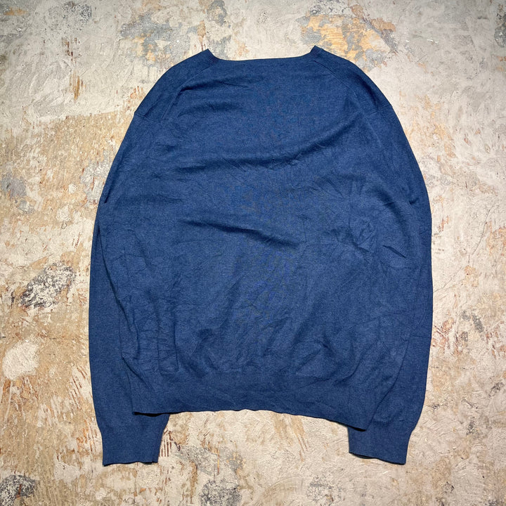 #3702古着/ラルフローレン/POLObyRalphLauren/コットンニット/Cottonknit/Vネック/サイズXXL