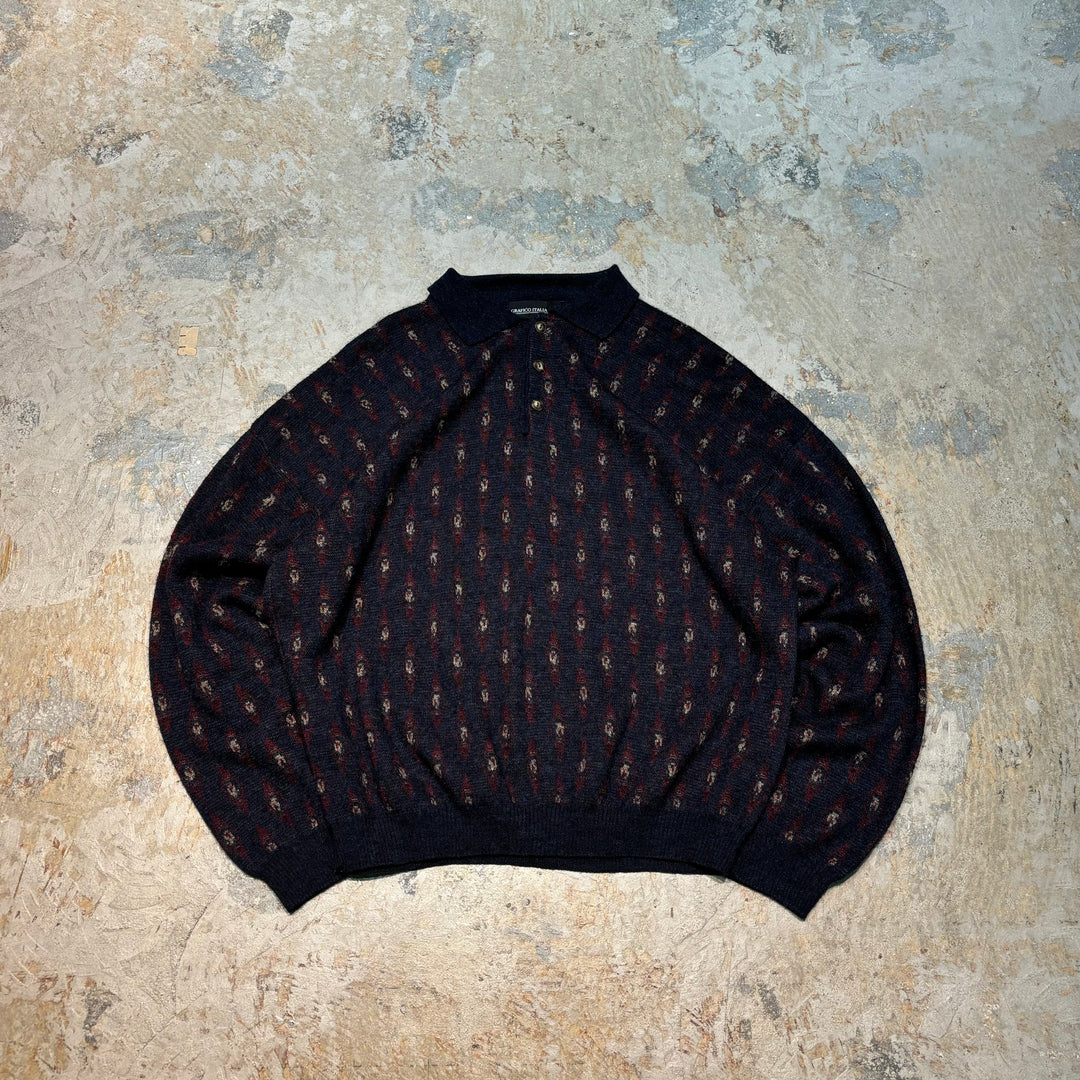 古着 USAVINTAGE/ アーガイル柄Vネックニットセーター/ サイズXL