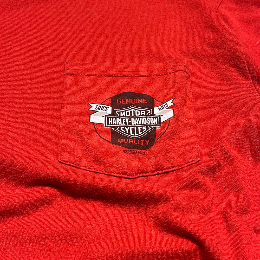 #4664 Used clothing HARLEY-DAVIDSON/Harley-Davidson/Short-sleeved printed T-shirt/Made in USA/Size L