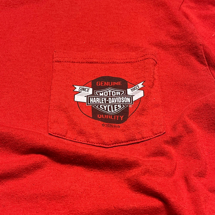 #4664 Used clothing HARLEY-DAVIDSON/Harley-Davidson/Short-sleeved printed T-shirt/Made in USA/Size L