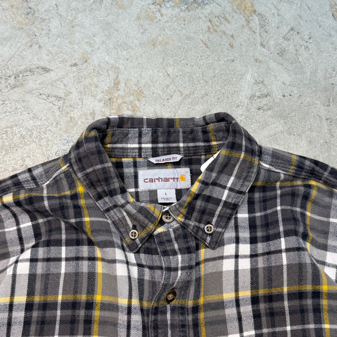 Used clothing carhartt/Carhartt/Button-down long sleeve shirt/Checked pattern/Size L