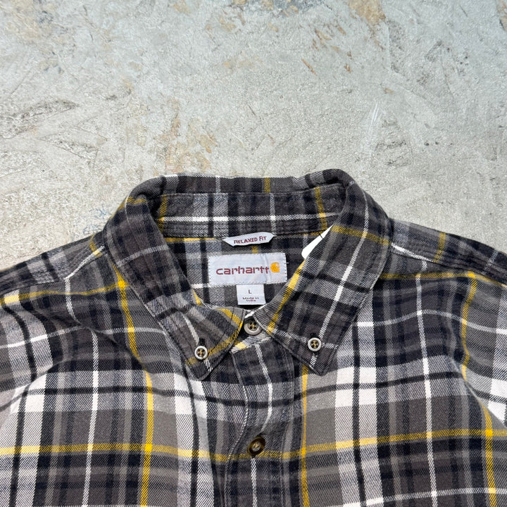 Used clothing carhartt/Carhartt/Button-down long sleeve shirt/Checked pattern/Size L