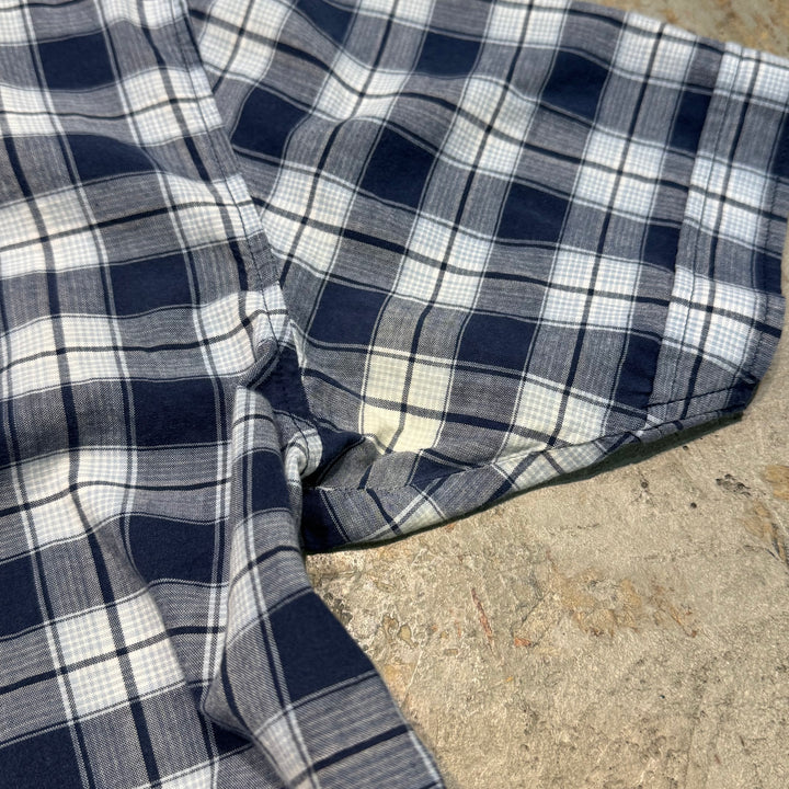 Used clothing 80's ~ carhartt/ short sleeve shirt/ checkered pattern/size M