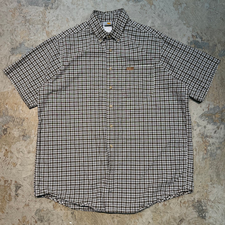 Used clothing carhartt/Carhartt/Button-down short sleeve shirt/Checked pattern/Size XXL