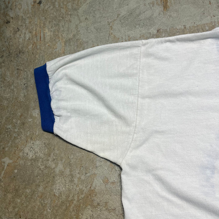 #4785 미국에서 만든 중고 의류 79의 종이 태그 올림픽 아카데미/빈티지 링거 티셔츠/사이즈 M