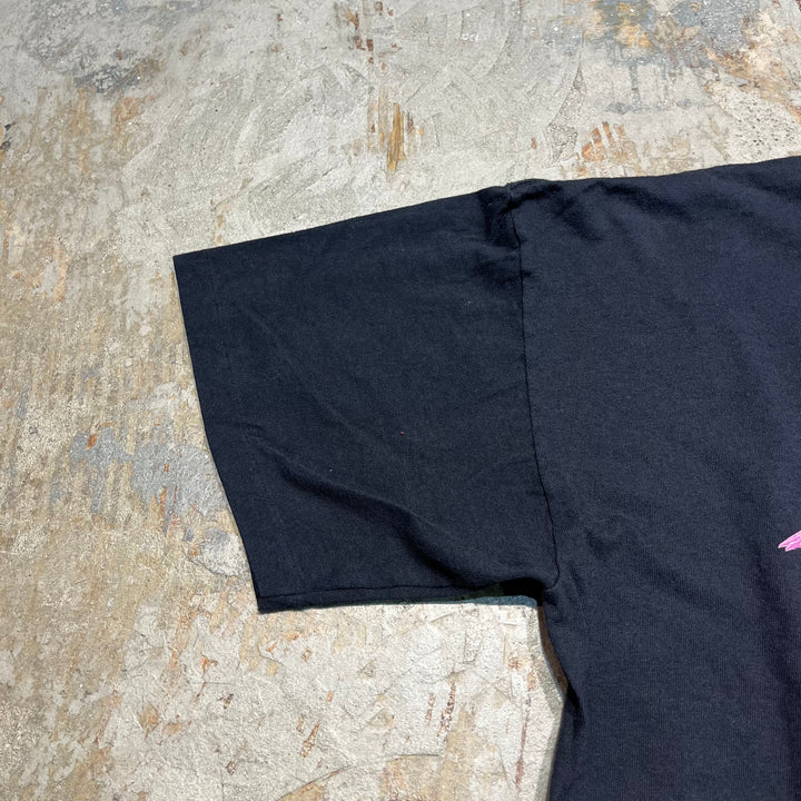#4528 古着 unknow/short sleeve print t-shirt Tee/半袖プリントTシャツ/シングルステッチ/フラミンゴプリント/サイズ2XL相当