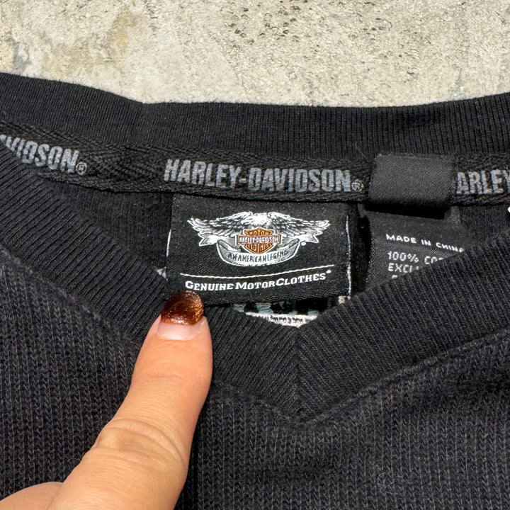 중고 의류 Harley-Davidson/Harley Davidson/V-Neck Cotton 니트 스웨터/크기 m