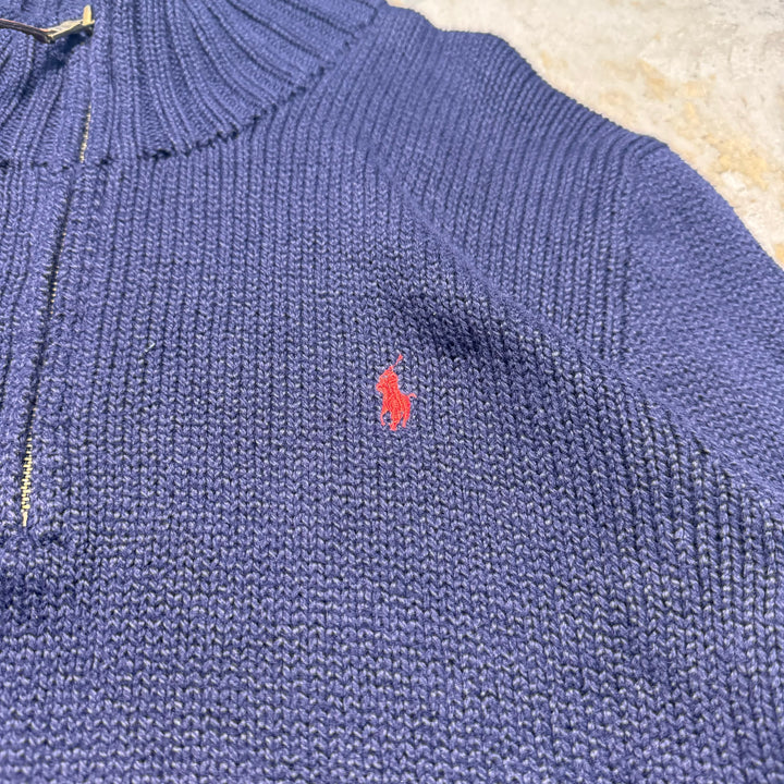Ralph Lauren/ Polo By Ralph Lauren/ Half Zip 니트 스웨터/ 크기 L의 사용 의류 폴로