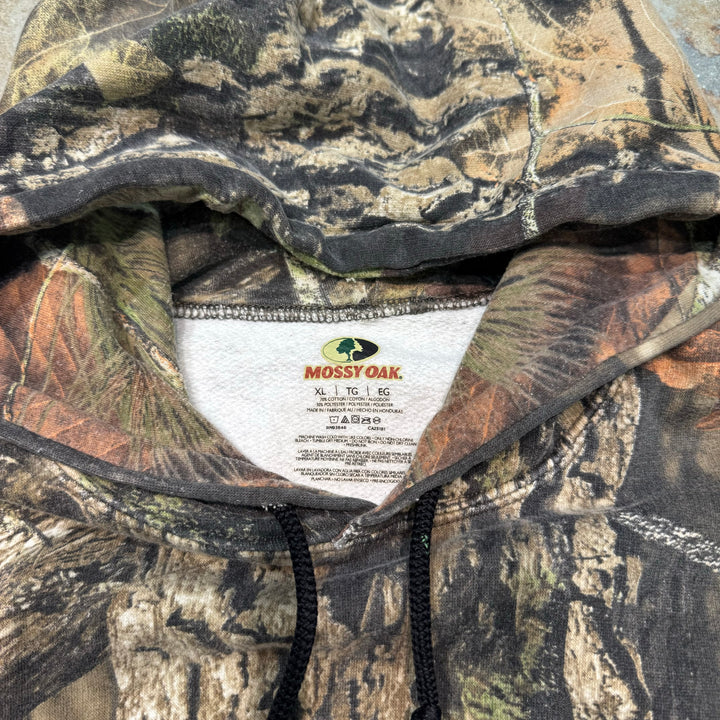 旧衣服MOSSY OAK/莫西橡树/真实树图案拉链连帽衫/尺寸XL