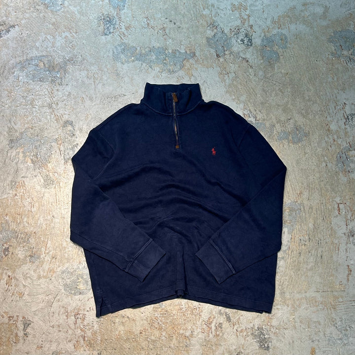 旧衣POLO by Ralph Lauren/ POLO拉尔夫劳伦/半拉链针织毛衣/尺码XL