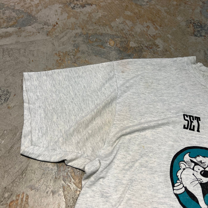 美國製造的老式93的屏幕星/華納兄弟/塔茲馬尼亞魔鬼/復古單針打印T卹/尺寸XL