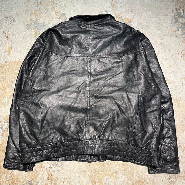 #3308 古着 Unknow/Leather jacket/ジップアップレザージャケット/サイズXL