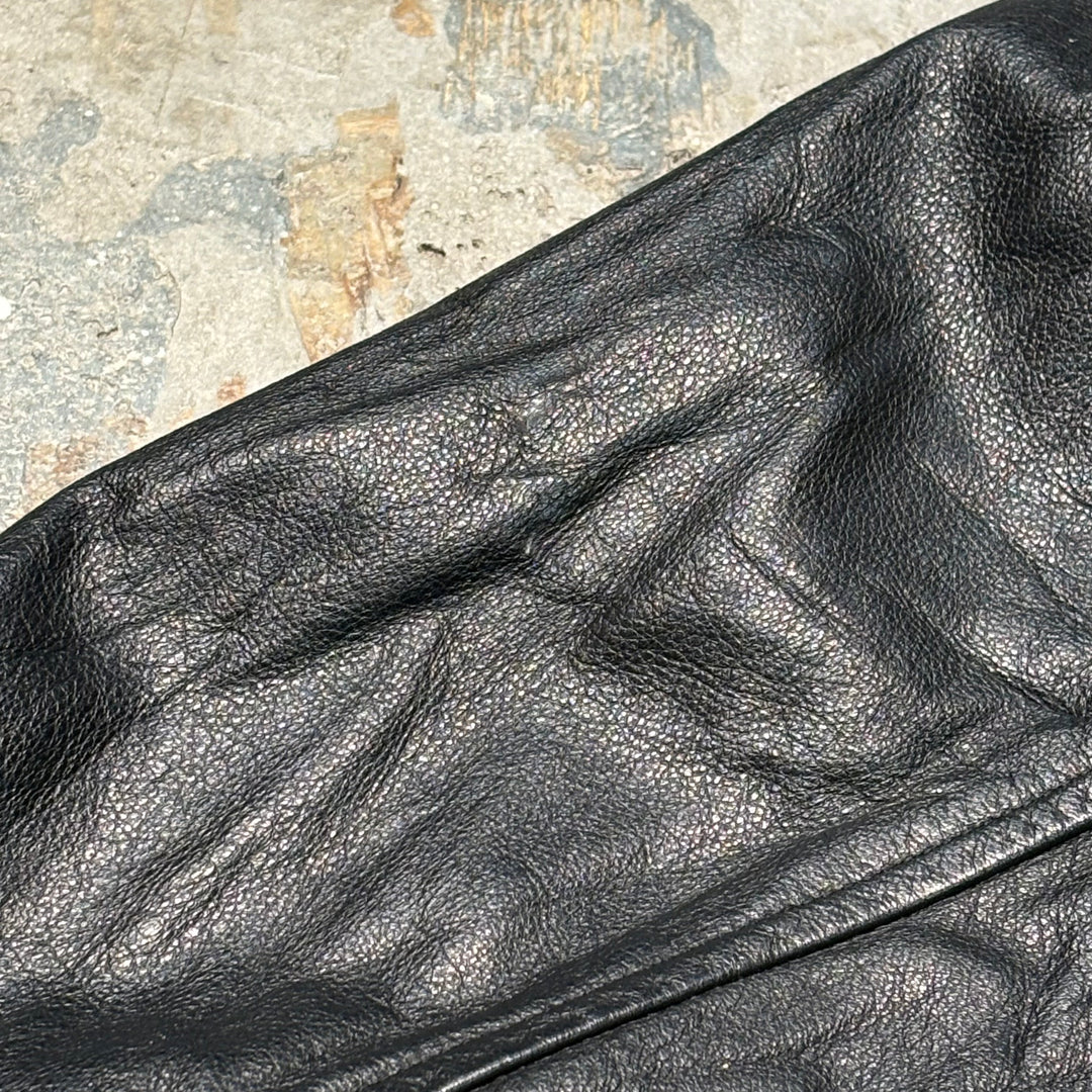 Used CROFT&BARROW/Craft & Barrow/Zip-up leather jacket/Short length/Size XL