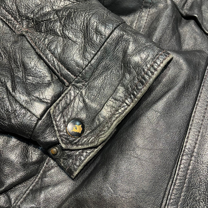 #3308 古着 Unknow/Leather jacket/ジップアップレザージャケット/サイズXL