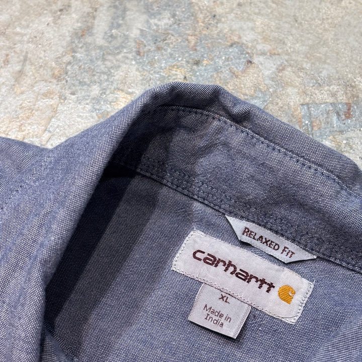古着 carhartt/カーハート/ ボタンダウン長袖シャツ/ 無地/ サイズXL