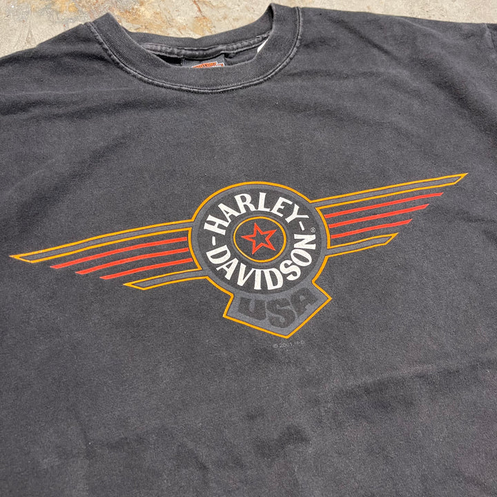 Used clothing Made in USA Harley-Davidson / ACE & EIGHTS / Mason Store, Ohio / Printed T-shirt / Size L