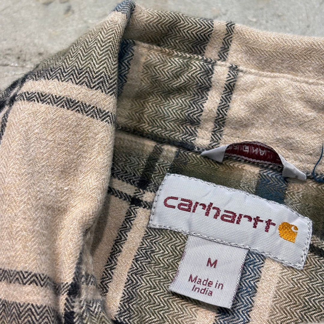 중고 의류 Carhartt/Carhartt/Button-Down 긴 슬리브 셔츠/점검 패턴/크기 m