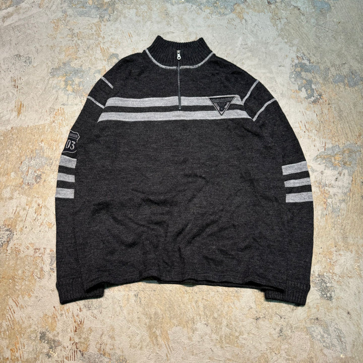 二手衣服HARLEY-DAVIDSON/哈雷戴维森/半拉链针织毛衣/尺寸L
