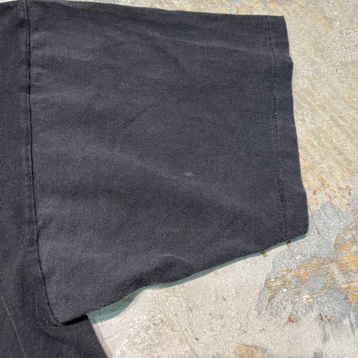 중고 의류 90 년대 USA Making Oneita / National Flag / Burlington Air Express 비행기 / 빈티지 단일 스티치 인쇄 티셔츠 / 크기 XL