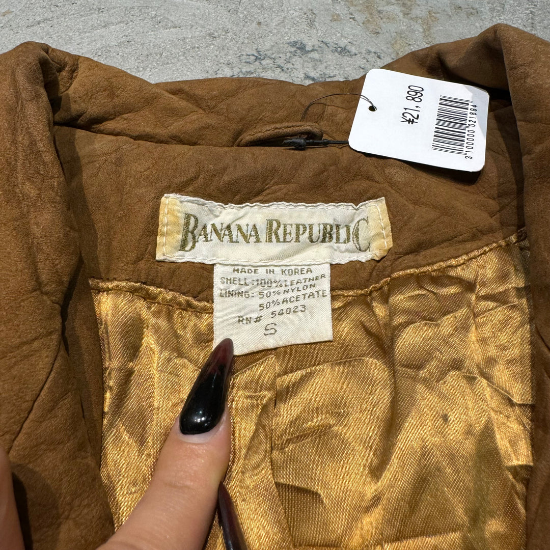 Used clothing 90's BANANA REPUBLIC/ Genuine leather half coat/ Suede/ Size S